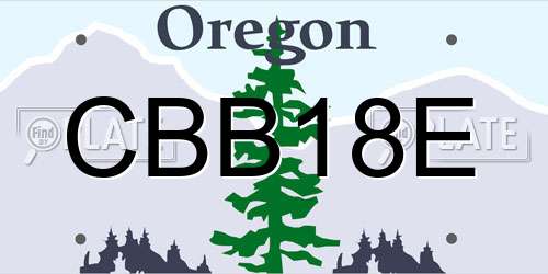 CBB18E Oregon License Plate