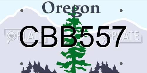 CBB557 Oregon License Plate