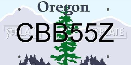 CBB55Z Oregon License Plate