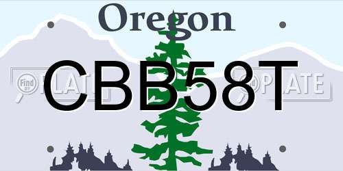 CBB58T Oregon License Plate
