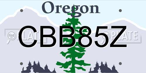 CBB85Z Oregon License Plate
