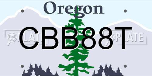 CBB88T Oregon License Plate