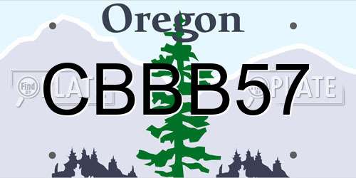 CBBB57 Oregon License Plate