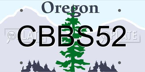 CBBS52 Oregon License Plate