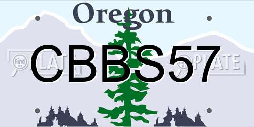 CBBS57 Oregon License Plate