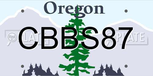 CBBS87 Oregon License Plate