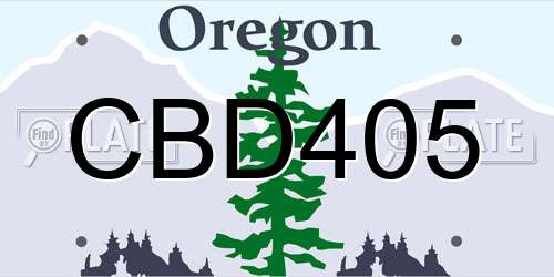 CBD405 Oregon License Plate