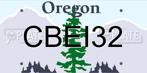 CBEI32 Oregon License Plate