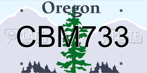 CBM733 Oregon License Plate