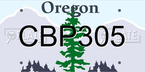 CBP305 Oregon License Plate