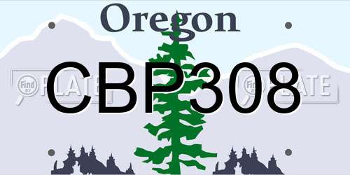 CBP308 Oregon License Plate