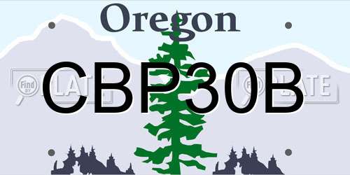CBP30B Oregon License Plate