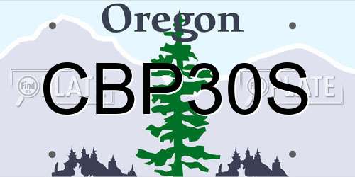 CBP30S Oregon License Plate