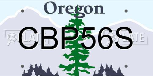 CBP56S Oregon License Plate