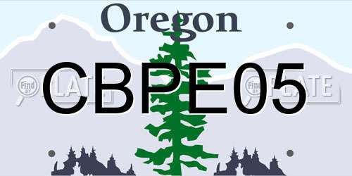 CBPE05 Oregon License Plate