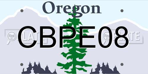 CBPE08 Oregon License Plate