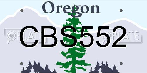 CBS552 Oregon License Plate
