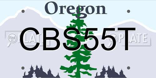 CBS55T Oregon License Plate