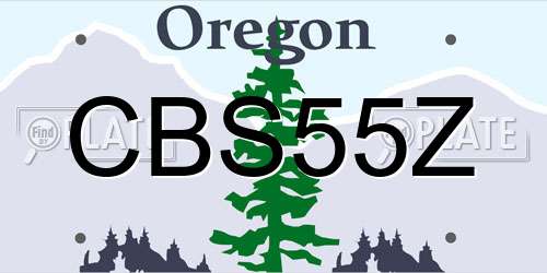 CBS55Z Oregon License Plate