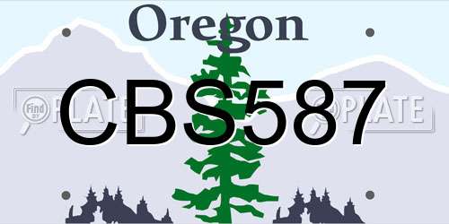 CBS587 Oregon License Plate