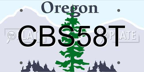 CBS58T Oregon License Plate