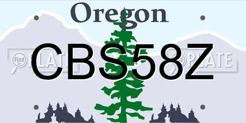 CBS58Z Oregon License Plate