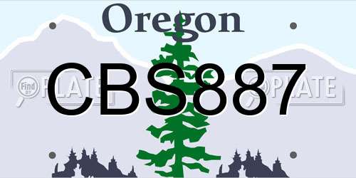 CBS887 Oregon License Plate