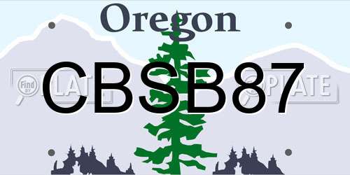 CBSB87 Oregon License Plate