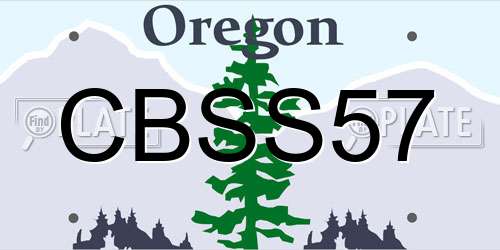 CBSS57 Oregon License Plate