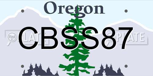 CBSS87 Oregon License Plate