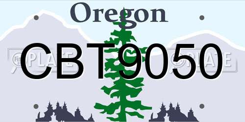 CBT9050 Oregon License Plate