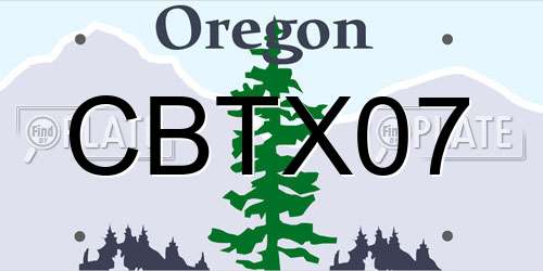 CBTX07 Oregon License Plate