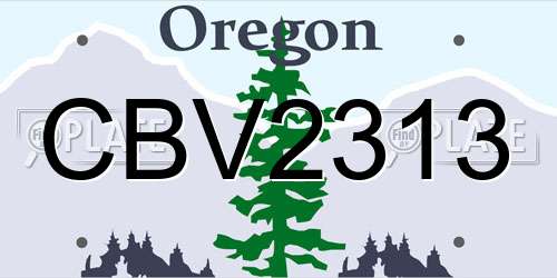 CBV2313 Oregon License Plate