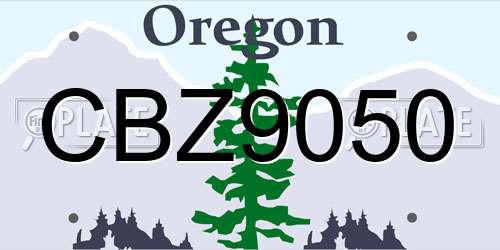 CBZ9050 Oregon License Plate