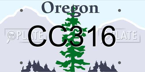 CC316 Oregon License Plate
