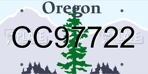 CC97722 Oregon License Plate