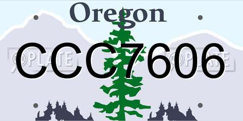 CCC7606 Oregon License Plate