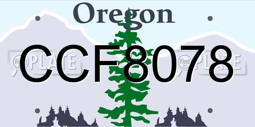 CCF8078 Oregon License Plate