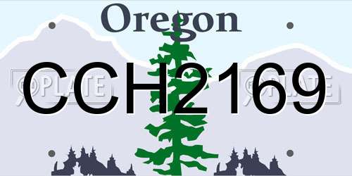CCH2169 Oregon License Plate