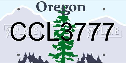CCL3777 Oregon License Plate