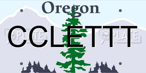 CCLETTT Oregon License Plate