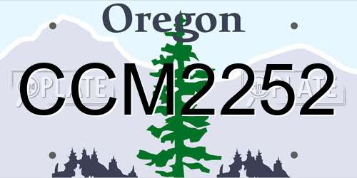 CCM2252 Oregon License Plate