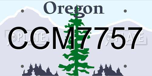 CCM7757 Oregon License Plate