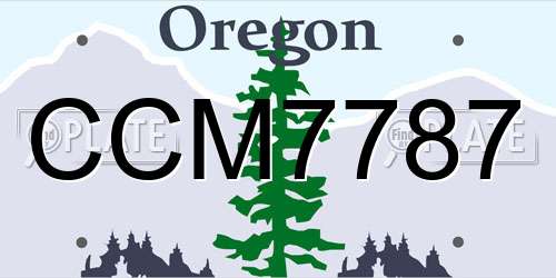 CCM7787 Oregon License Plate