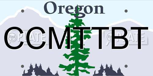 CCMTTBT Oregon License Plate