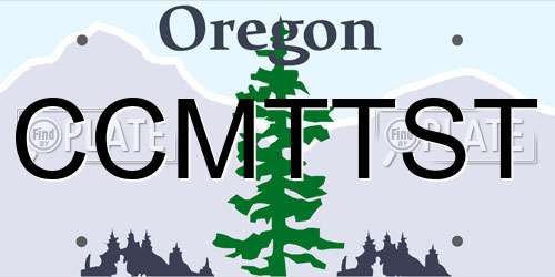 CCMTTST Oregon License Plate