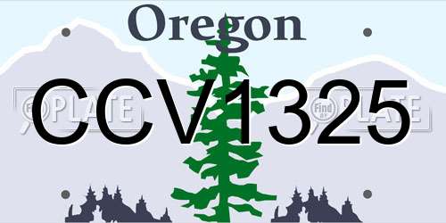 CCV1325 Oregon License Plate