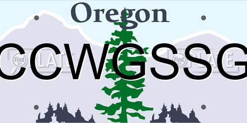 CCWGSSG Oregon License Plate