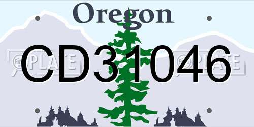 CD31046 Oregon License Plate