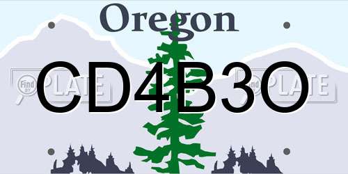 CD4B3O Oregon License Plate